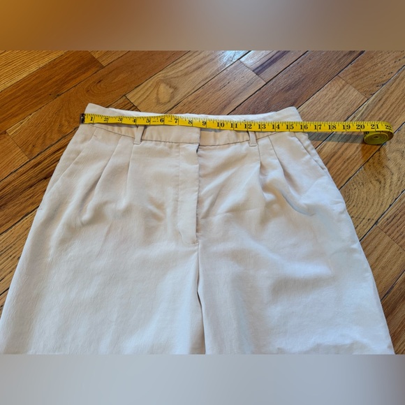 Wilfred Aritzia High Rise Pleated Wide Leg Trouser Pants Womens Size 12 Ivory - Picture 14 of 15